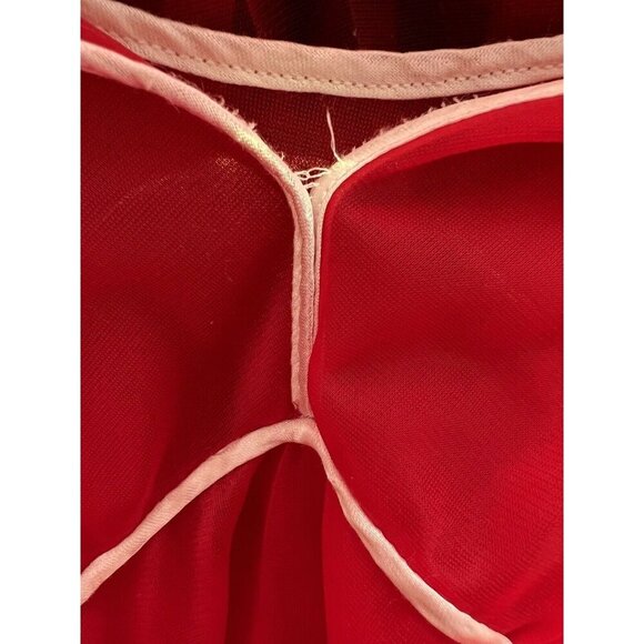 CHARMODE Red Sissy Negligee Nightgown Mid Length sheer pleated accordian Dress - Picture 11 of 14